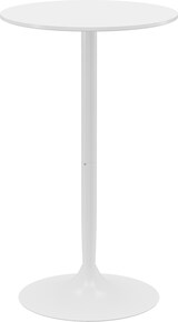 thumbnail of Bartisch Stahl Weiß Ø60x102 cm mit MDF-Tischplatte, kompakt und pflegeleicht