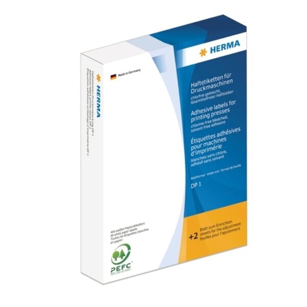 Haftetikett für Druckmaschinen DP1, 13 x 40 mm, weiß, permanent haftend