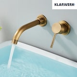 thumbnail of NAVIS | Rubinetteria da bagno montaggio a parete Ottone spazzolato in 2 parti | Miscelatore semplice in acciaio inox rubinetto per hotel  gastronomia
