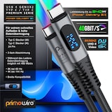 thumbnail of Primewire Thunderbolt 3 Kabel, USB 4 Typ C, USB-Kabel, USB-C, (100 cm), Gen 3x2-100 Watt Ladekabel / Datenkabel 40 Gbit/s mit Display, 1m