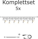 thumbnail of SYSTEM 24 KOMPLETT SET 15m für Dachrinnen Lichtervorhang Eisregen funkelnd
