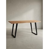 thumbnail of Esszimmertisch 180x90x76 cm Akazie Massivholz / Metall Esstisch Baumkante, Küchentisch Massiv mit U-Beinen in Schwarz, Holztisch Speisetisch