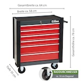 thumbnail of Werkstattwagen "Trutzi" abschließbar  6 Schubladen 78 x 64 cm Kantenschutzleisten Rollcontainer rot