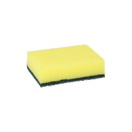 Papstar 120 Topfreiniger, Schwamm eckig 2,6 cm x 9 cm x 6,6 cm gelb/grün , kratzend