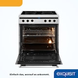 thumbnail of Exquisit Induktions-Standherd EHI 60-3.1 Inox | Energieeffizienzklasse A | 64,3 l Garraum | Glaskeramik Kochfeld | Induktions-Standherd 60 cm
