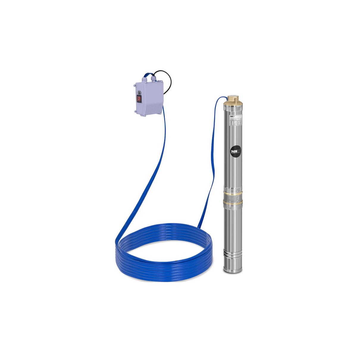 MSW Brunnenpumpe - 95 mm / 3,75'' - 6000 l/h - 750 W - 20 m Kabel / 73,5 m Förderhöhe - Edelstahl