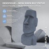 thumbnail of ECD Germany Moai Figur 53,5 cm Grau Steinguss Kunstharz Wetterfest Osterinsel Statue Gartenfigur Skulptur