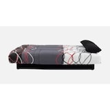 thumbnail of Banquette clic-clac - 3 places – Coton Onde Rouge / Noir – 190 x 92 x 96 cm – DREAM CONFORTEAM