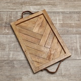 thumbnail of Tablett Holz natur Kerzentablett Serviertablett rechteckig Mangoholz Deko 54cm