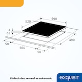 thumbnail of Exquisit Kochfeld EKI 601-2.3 | Induktion | Touch Control | 4 Kochstellen | Rahmenlos | 7000 W