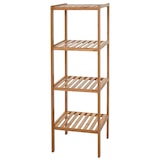 thumbnail of Badregal HWC-B18, Badezimmer Badschrank Standregal, Bambus ~ 110x34x33cm
