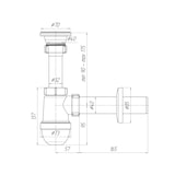 thumbnail of Belvit Waschbecken Siphon 1 1/2" Ø40 mm