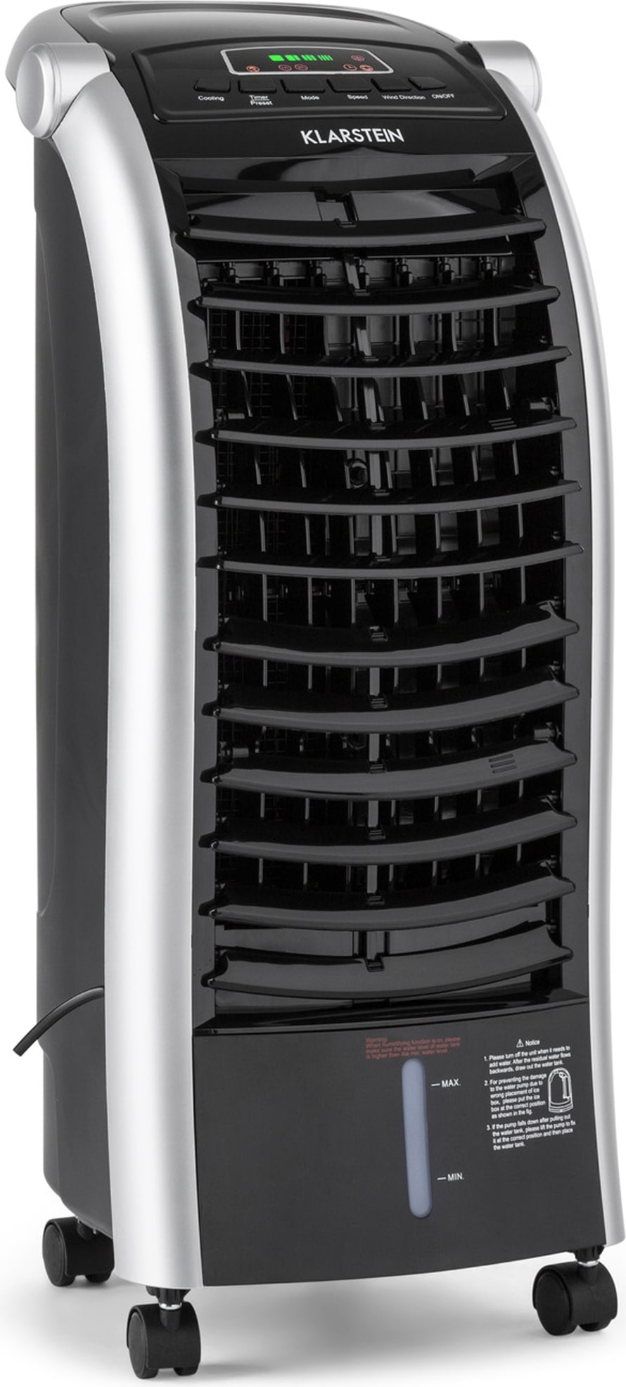 Maxfresh Ventilator Luftkühler 4-in-1-Funktion 6L-Tank 65 W Timer Schwarz