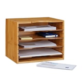 thumbnail of Relaxdays Briefablage, HxBxT:26x33x24,5cm, 4 variable Einlegeböden, Dokumentenablage aus Bambus, natur