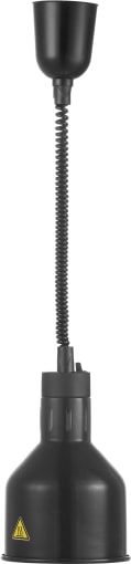 Une lampe chauffante suspendue avec bras réglable.