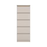 thumbnail of WellHome - Cassettiera da Camera con 5 Cassetti in colore Beige-grigiastro e Rovere 41 x 50 x 112 cm - Sil Cashmere