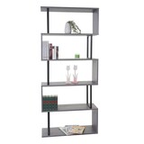thumbnail of Bücherregal | HxBxT 183x80x30cm | Standregal Wohnregal | 3D-Struktur 5 Ebenen | Grau | Metall Schwarz