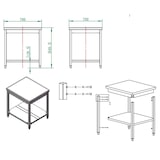 thumbnail of Tavolo lavoro in acciaio inox con ripiano 70x70x85 cm