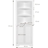 thumbnail of Armario de baño esquinero COSTWAY con 3 estantes abiertos y 2 puertas de listones, armario alto