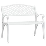 thumbnail of Helloshop26 - Banc de jardin meuble de patio d'extérieur terrasse 102 x 50 x 83 cm aluminium coulé blanc 02_0011145