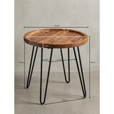 thumbnail of Couchtisch Sheesham Massivholz 45x40x45 cm Wohnzimmertisch Rund, Sofatisch mit Haarnadelbeine, Kaffeetisch aus Holz und
