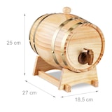 thumbnail of Relaxdays Schnapsfass, 2,2 l, Holz, Whiskyfass mit Bock & Zapfhahn, für Whisky, Wein, Spirituosen, Deko Holzfass, natur