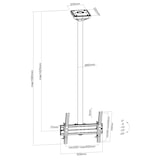 thumbnail of KIMEX - Soporte de techo inclinable para TV 43"-75", Modo Vertical, Altura 150 cm, Negro