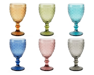Excelsa set de 6 copas Ginkgo vidrio 35 cl multicolor