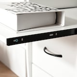 thumbnail of HOMCOM Mesa de Computador com Prateleiras 2 Gavetas Bandeja de Teclado e Suporte para Monitor e CPU 120x55x85 cm Branco