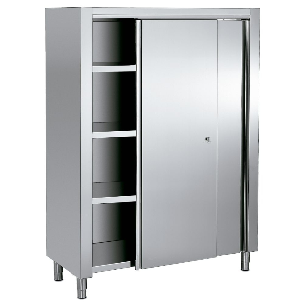 Armoire en acier inoxydable 2 portes 4 étagères - 1400x600x1900 mm - 12000420 Eurast