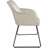 thumbnail of tectake Chaise de salle à manger en aspect velours rembourré crème et noir - 405921