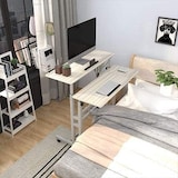 thumbnail of höhenverstellbarer Sitz-Steh Schreibtisch 80x60 cm, Stehpult, drehbar, Mobiler Stehtisch mit neigbar Tischplatte,  Ahorn