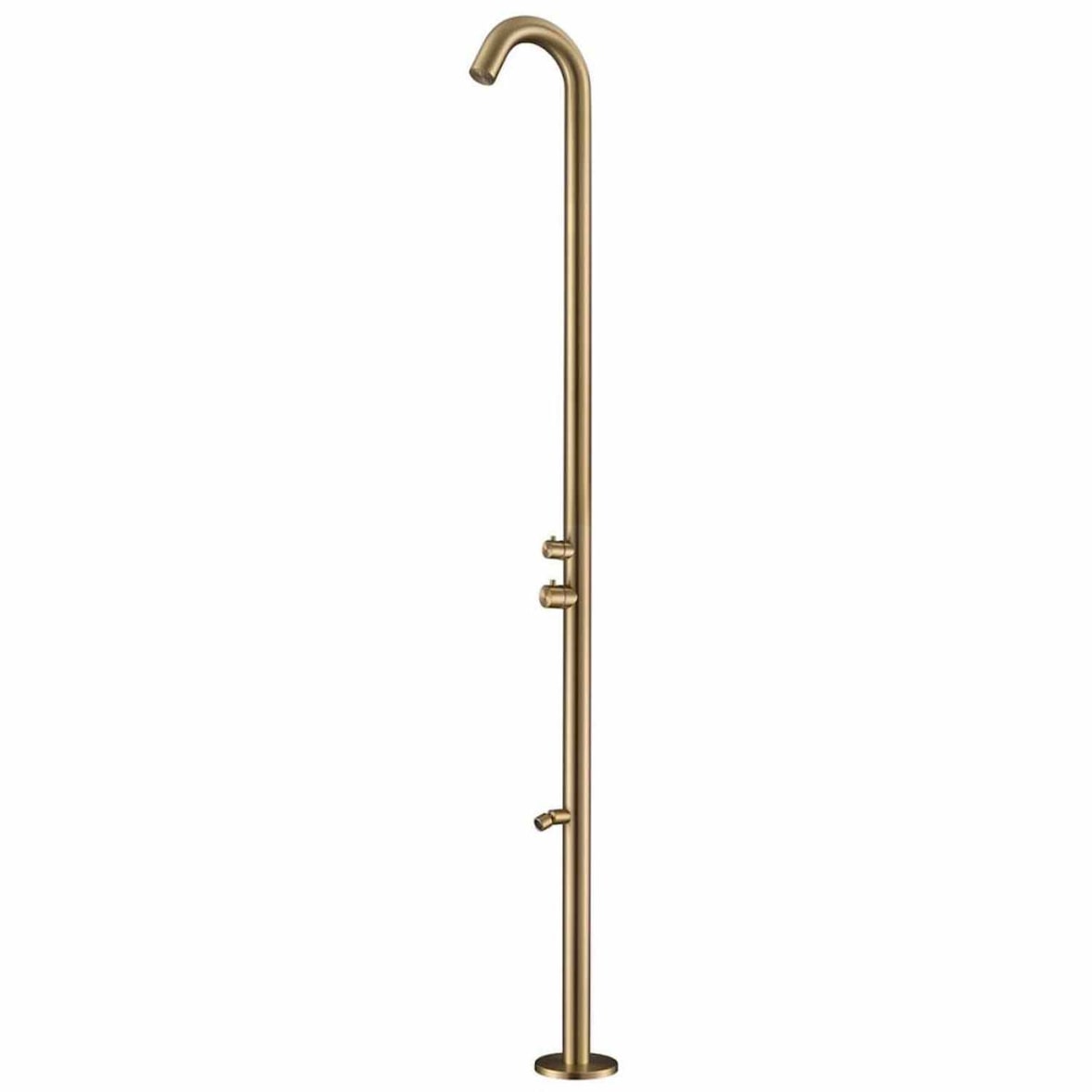 Chuveiro exterior em aço inoxidável QUARTU 316L com chuveiro superior e lavagem dos pés H 228,9 cm, Inox Oro