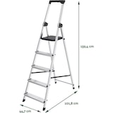 thumbnail of BRASQ Huishoudtrap 5-treden Zilver - keukentrap inklapbaar aluminium voor Particulier en professioneel gebruik - Trap Ladder - Anti slip