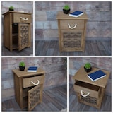 thumbnail of Ladekast HWC-K83, ladekast ladekast, hout 55x39,5x28,5cm ~ donkerbruin, polyrattan donkerbruin