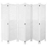 thumbnail of Paravent HWC-A84, Raumteiler Trennwand Sichtschutz, Ornamente 170x245cm ~ weiß