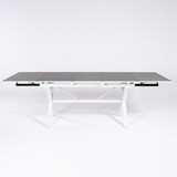 thumbnail of Mesa para jardín, Extensible 150 a 250 cm, Aluminio y cristal, Color Blanco, 150/250x100x78 cm