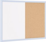 thumbnail of Bi-Office Quadro combinado, quadro magnético de apagar a seco e quadro de avisos em cortiça, moldura em MDF azul pastel, 60 x 45 cm