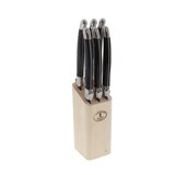 thumbnail of 6 couteaux laguiole 'angle' avec bloc en bois naturel -  Noir Autre forme Acier Inoxydable (inox  Jean Dubost 6.00x5.50 cm
