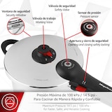 thumbnail of MAGEFESA EASYCLICK Olla a Presión Súper Rápida de 6 Litros Fabricada en Acero Inoxidable 18/10, Con Mango Ergonómico y Compatibilidad con Inducción