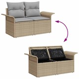 thumbnail of vidaXL Garten-Sofa-Set mit Kissen mit Speicher 5 pcs Beige Poly Rattan