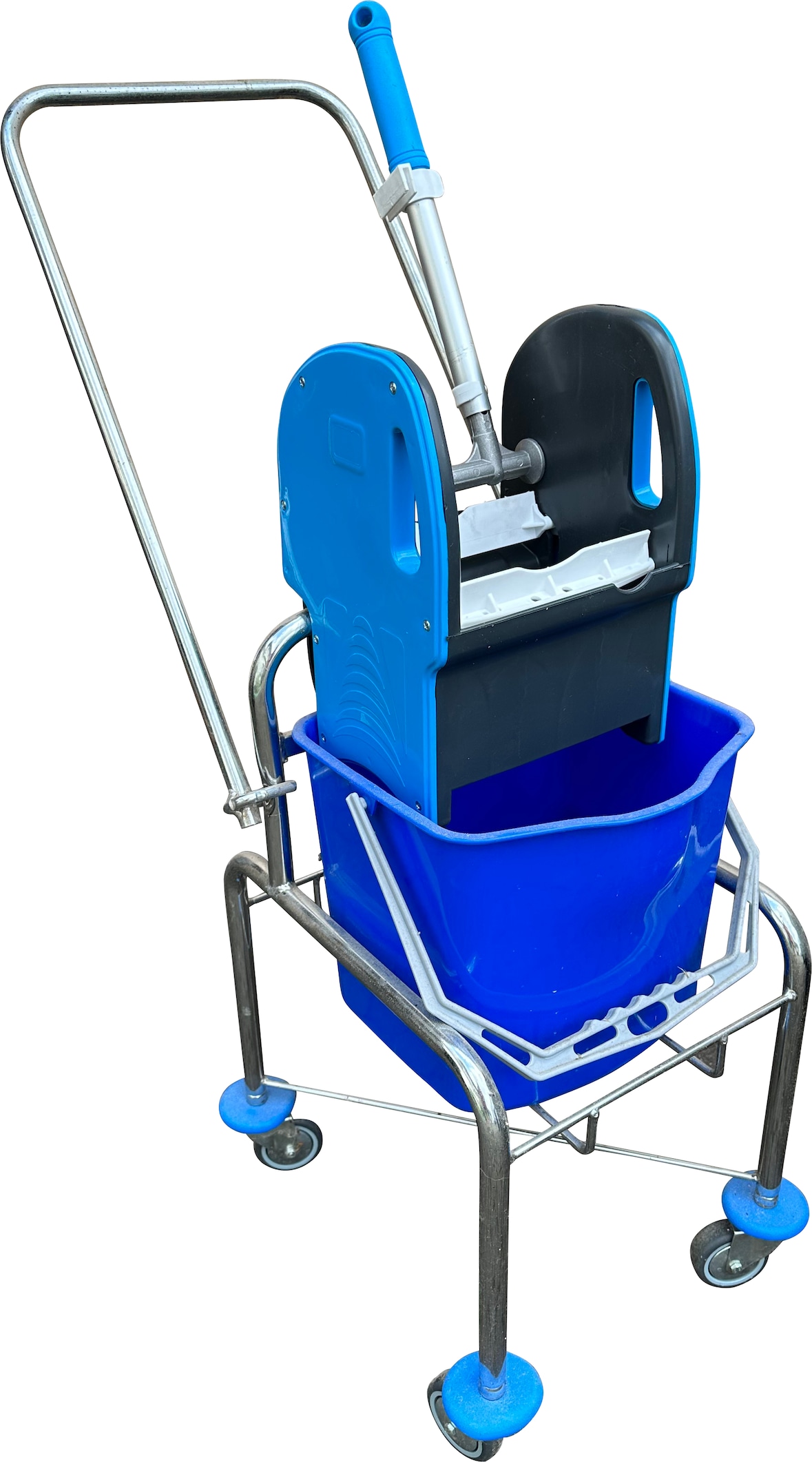 CleanSV Reinigungswagen hoch  1 x 18 Liter Eimer, Presse, Deichsel