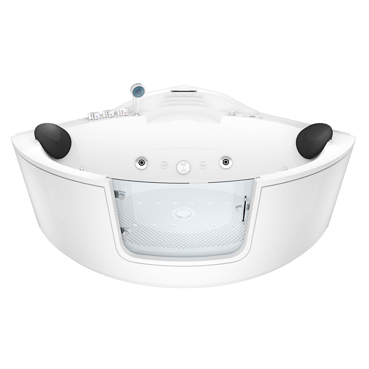 AcquaVapore Whirlpool Pool Badewanne Eckwanne Wanne W60-SC 140x140cm mit Tür Walk-in-Pool aktive Schlauch-Reinigung