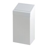 thumbnail of Metalen afvalbak met pushklep, 50 ltr - wit