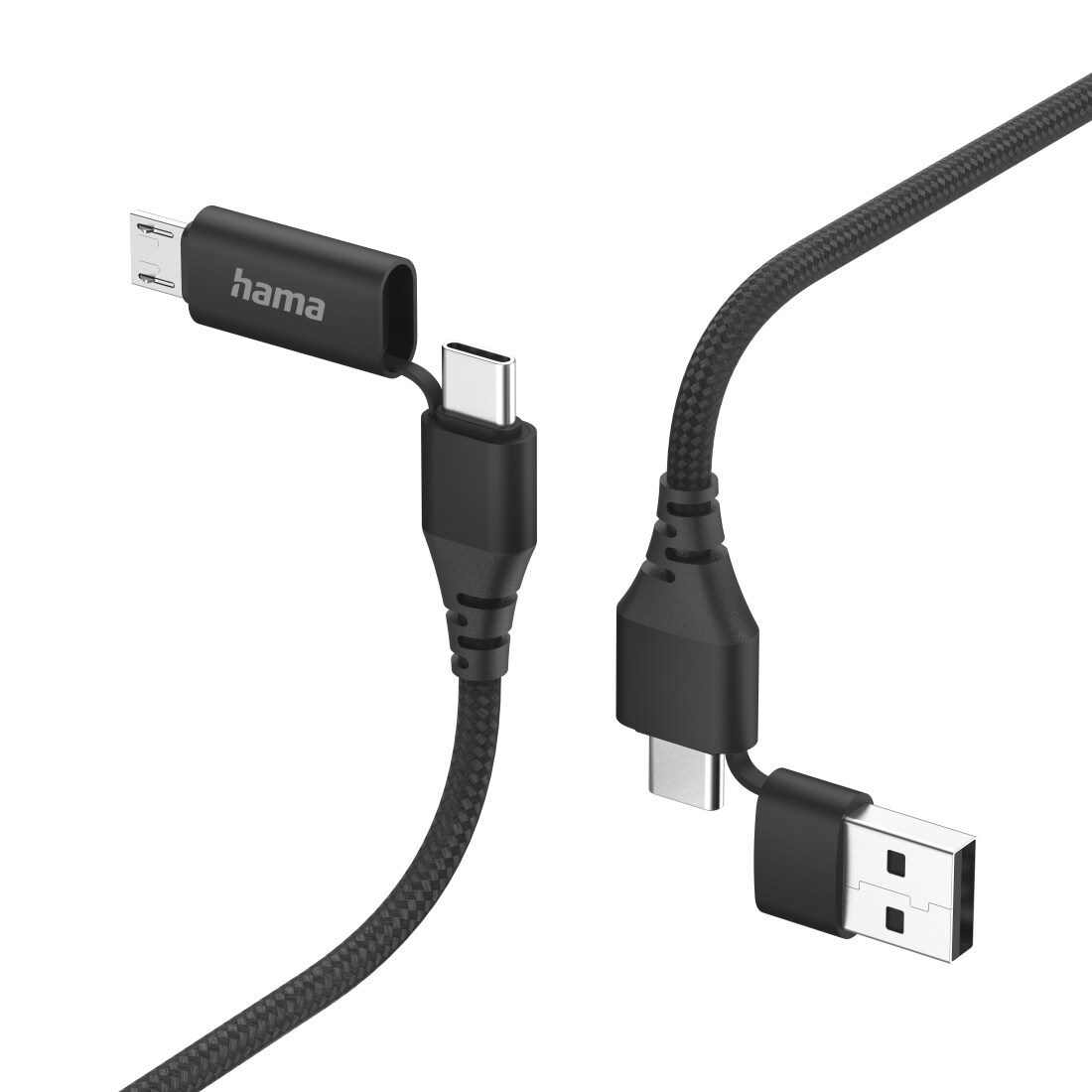 Hama 00201537 USB Kabel 1,5 m USB 2.0 USB A/USB C USB C/Micro-USB B Schwarz
