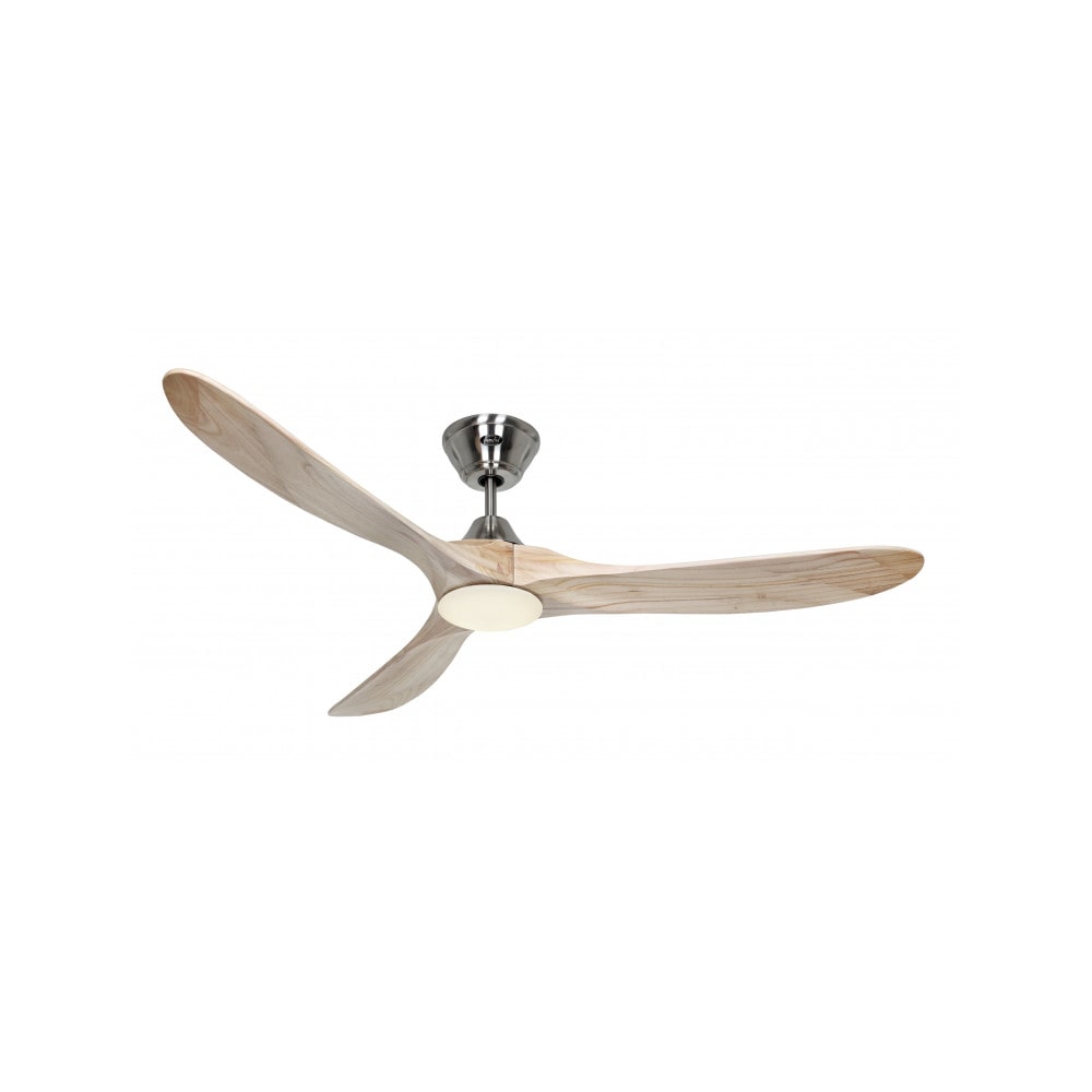 Eco Genuino L 152, Ventilatore satinato e legno con Luce, CasaFan