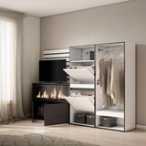 thumbnail of Sideboard, Schrank, Buffet, Ablage, 227x35x145cm, Schlafzimmer, Elektrokamin XXL, Schuhschrank, Offener Schrank, Modern Style, Weiß _ 449_36