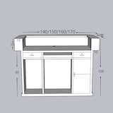 thumbnail of Empfangstheke & Bartheke mit Rundung, Vertikalstreifen-Design, für Salon, Hotel & Laden, Braun 160×60×100cm【Baise+yuanmuse160】