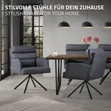 thumbnail of ML-Design – Esszimmerstühle drehbar 4er Set – Anthrazit | mit Armlehnen & Rückenlehne, Auto-Position, Polyesterbezug, Metallbeine