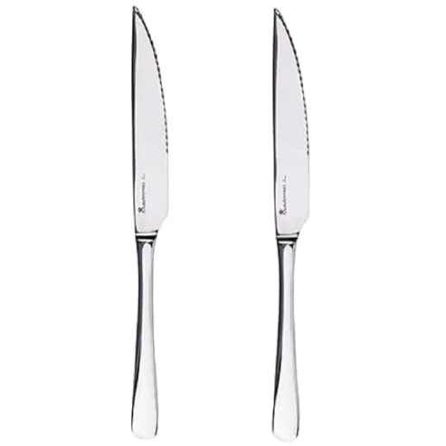 MASTERPRO Set  2 coltelli bistecca in acciaio inox con finiture lucide lavabili in lavastoviglie
